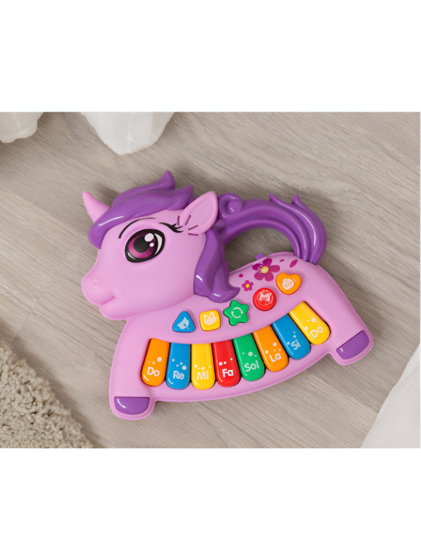 Unicorn Baby Piano Toy - Early Educational Musical Keyboard with 8 Piano Keys, 4 Animal Sounds, and 4 Play Modes - Sensory Learning Gift for Infants and Toddlers TV6981