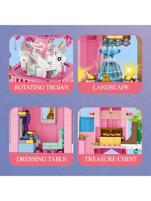 Dream House Fairy Tale Castle Building Set for Kids – 3-Level Princess Play Set with Lights TV6706
