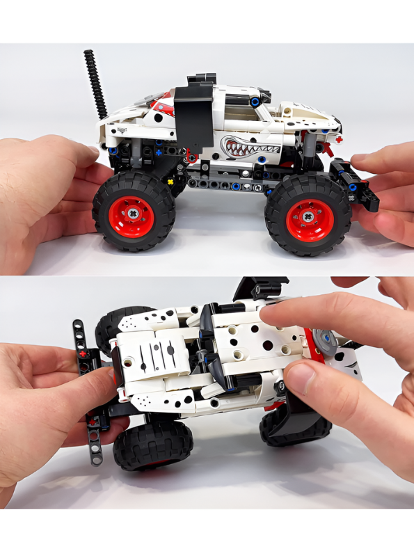 Tech Bricks King Steerer: Pull-Back Climb Buggy Construction Set (243+ Pieces) TV996