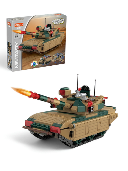 3-in-1 Military Building Blocks Set – Convertible Main Battle Tank, Armored Vehicle, and Fighter Jet Model Kit – Educational STEM Construction Toy for Kids & Collectors TV6206
