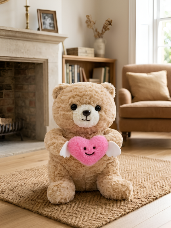Teddy Bear with Winged Heart – 10-Inch Plush Soft Cuddly Stuffed Animal Toy for Toddlers and Kids ST16499