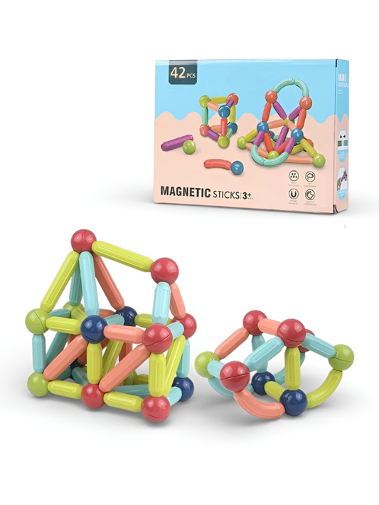 42-Piece Magnetic Building Sticks and Balls Set for Kids – STEM Educational Construction Toy, Montessori Learning Blocks for Creative Play and Early Development MD236