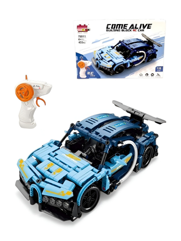 2.4GHz RC Sports Car Building Kit 1:16 Scale – High-Speed Remote Control DIY Supercar STEM Construction Model for Kids & Adults MD1148