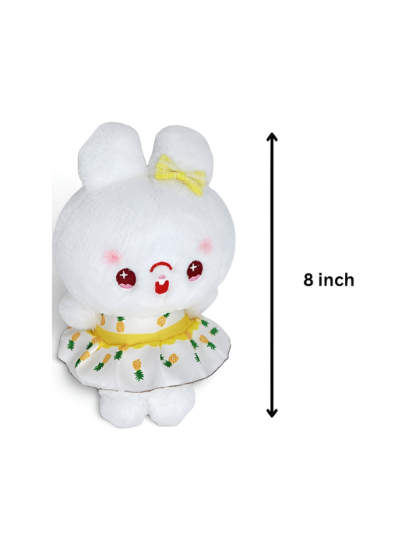 Cute 8-Inch Yellow Print Bunny Rabbit Plush Toy – Soft Stuffed Animal for Kids & Collectors ST14488