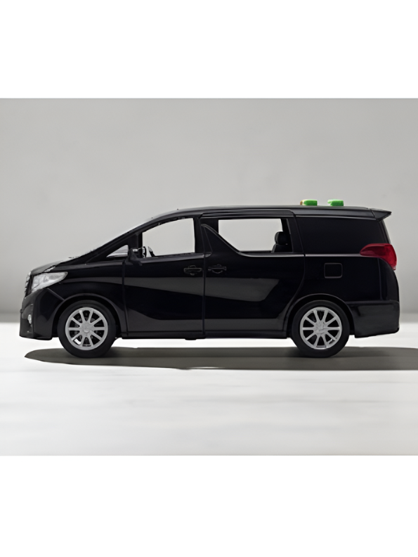 Toyota Alphard Toy Car Black  Minivan Model with Sound and Light Buttons – Premium Diecast Miniature Van for Kids and Collectors TV5245.