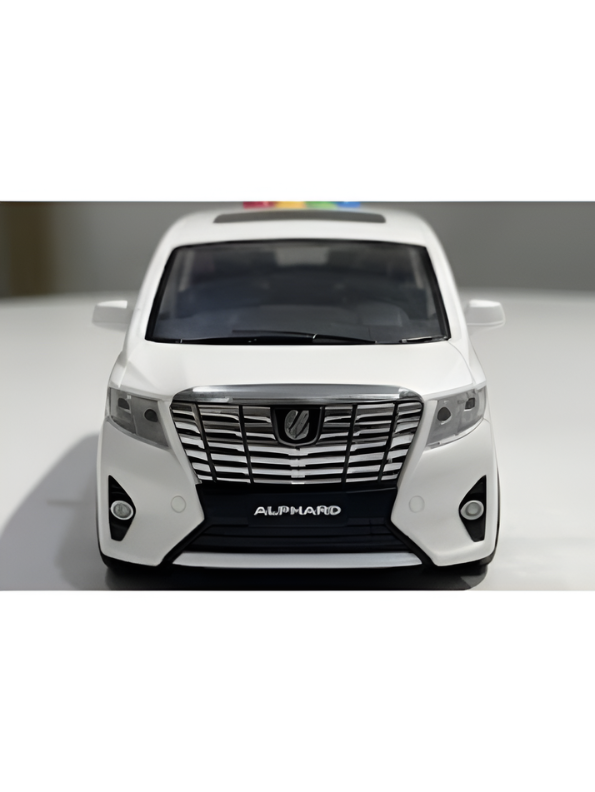 Toyota Alphard Toy Car White Minivan Model with Sound and Light Buttons – Premium Diecast Miniature Van for Kids and Collectors TV5245.