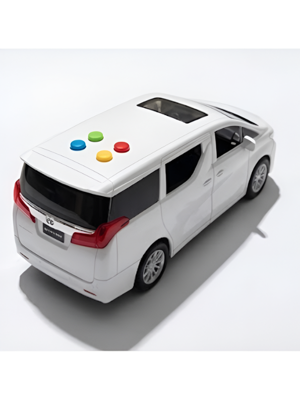 Toyota Alphard Toy Car White Minivan Model with Sound and Light Buttons – Premium Diecast Miniature Van for Kids and Collectors TV5245.