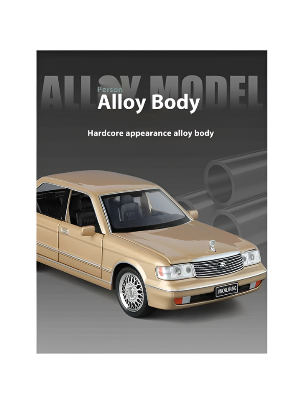 Toyota Crown Luxury Sedan Diecast Model Car 1:32 Scale Vintage Collectible Metal Car Gold TV6302.