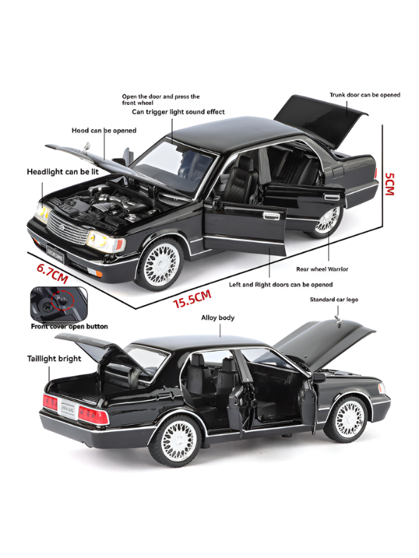 Toyota Crown Luxury Sedan Diecast Model Car 1:32 Scale Vintage Collectible Metal Car Gold TV6302.