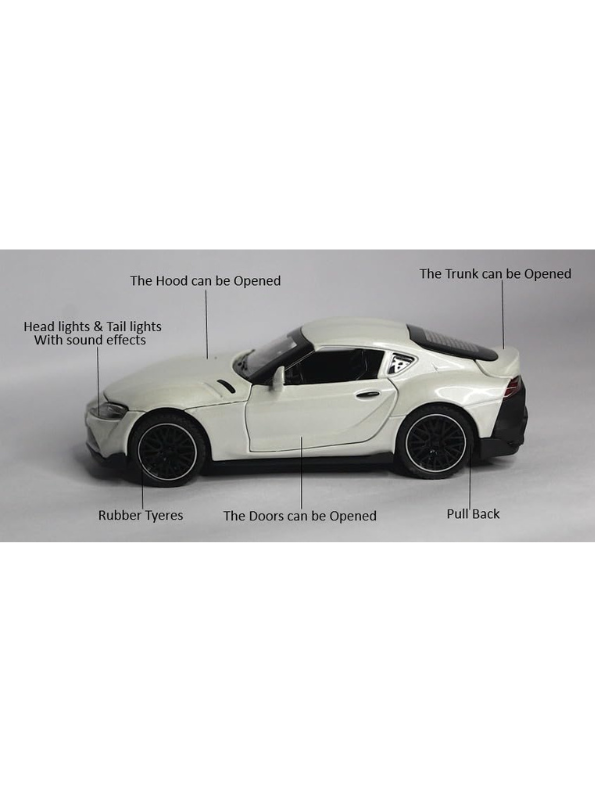 Toyota GR Supra Diecast Model Car 1:32 Scale White LMI15515.