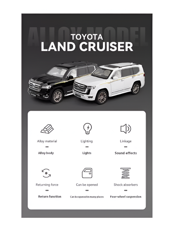Toyota Land Cruiser LC300 Diecast Metal Toy Car 1:32 Scale with Acrylic Display Case MD30