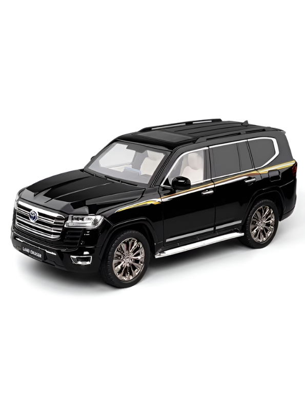 Toyota Land Cruiser LC300 Diecast Metal Toy Car Black 1:32 Scale with Acrylic Display Case MD30