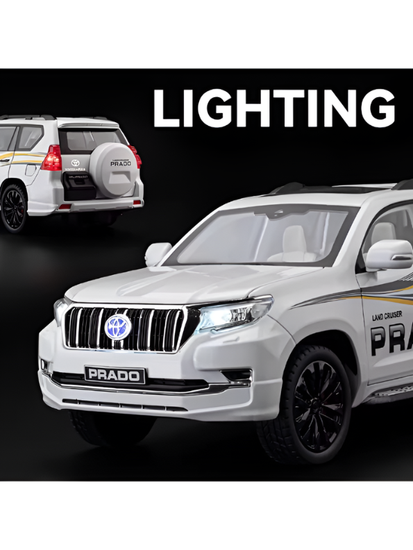 Toyota Land Cruiser Prado Diecast Alloy Model Car – 1:18 Scale Pull Back Toy with Lights & Sound Effects TV6151