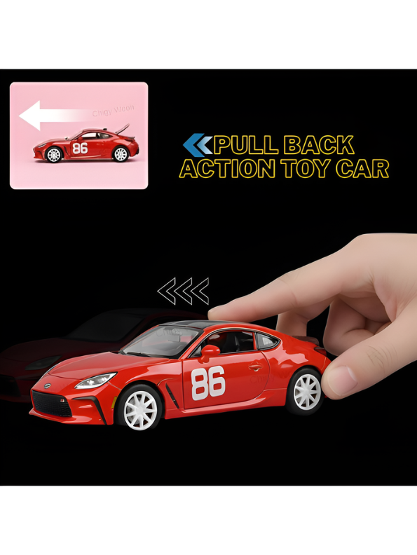 Toyota GR86 Drift Racing Alloy Model Car - Red 1:24 Scale Metal Diecast with Lights & Sound - Perfect Gift for Car Lovers and Collectors TV6078