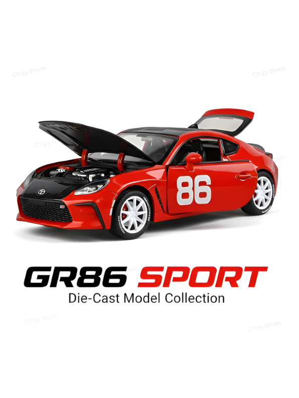 Toyota GR86 Drift Racing Alloy Model Car - Red 1:24 Scale Metal Diecast with Lights & Sound - Perfect Gift for Car Lovers and Collectors TV6078
