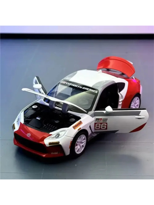 Toyota GR86 Drift Racing Alloy Model Car - White 1:24 Scale Metal Diecast with Lights & Sound - Perfect Gift for Car Lovers and Collectors TV6078