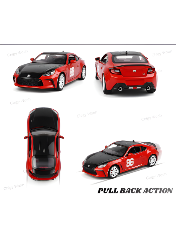 Toyota GR86 Drift Racing Alloy Model Car - Red 1:24 Scale Metal Diecast with Lights & Sound - Perfect Gift for Car Lovers and Collectors TV6078
