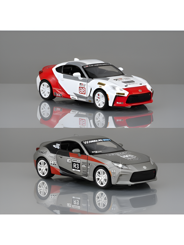 Toyota GR86 Drift Racing Alloy Model Car - White 1:24 Scale Metal Diecast with Lights & Sound - Perfect Gift for Car Lovers and Collectors TV6078