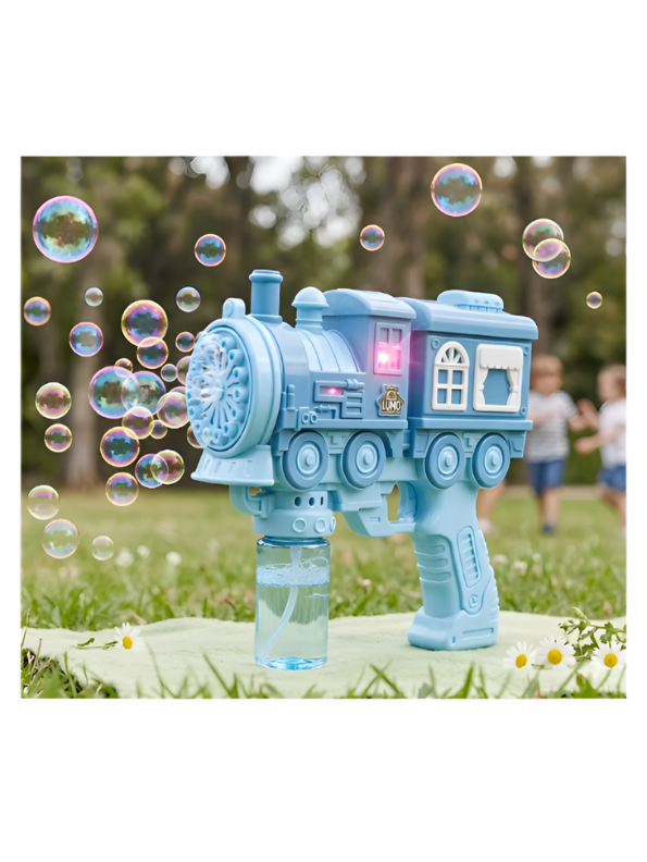 Train Bubble Gun Toy – Train Shape Bubble Blower Blue LMI16589.