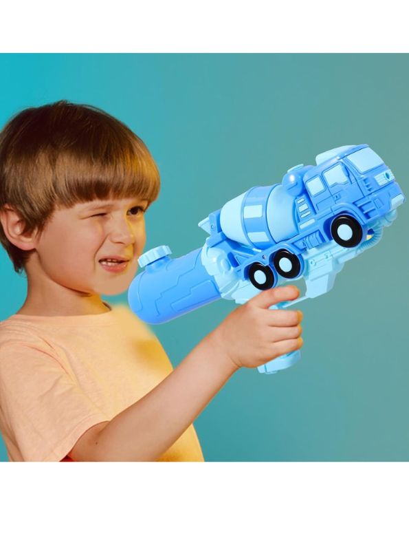 Blue - Train Model High-Pressure Water Gun - Holi & Summer Toy for Kids, Boys & Girls