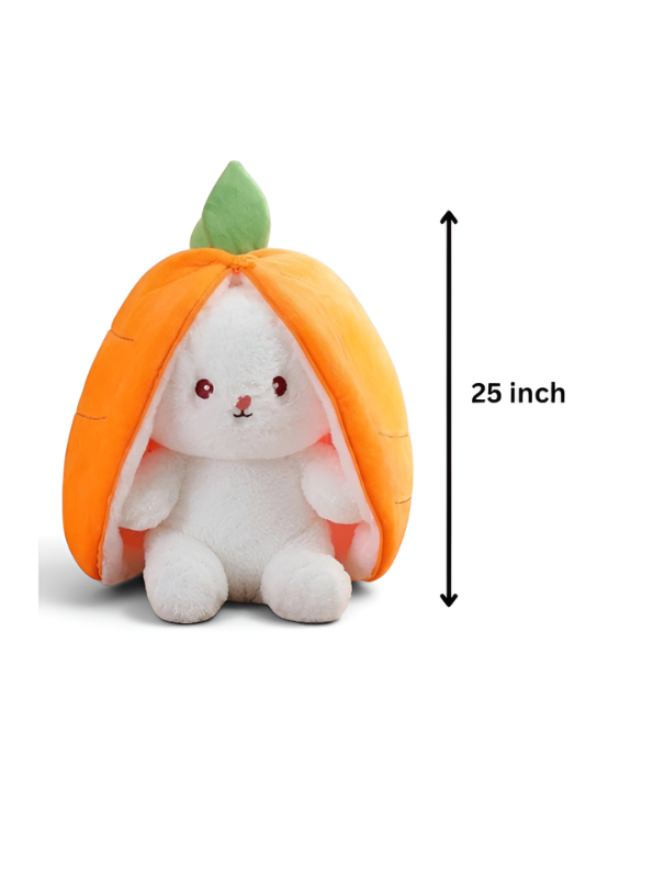Transformable Carrot Bunny Plush 25 Inch - Ultra-Soft Zippered Stuffed Animal Toy ST13571
