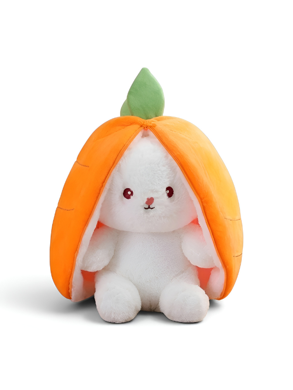 Transformable Carrot Bunny Plush 25 Inch - Ultra-Soft Zippered Stuffed Animal Toy ST13571