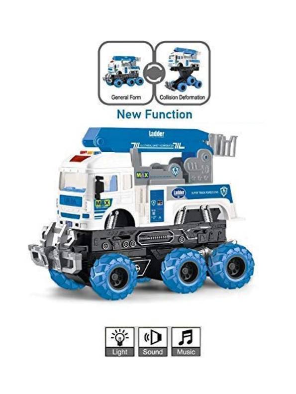 Transformation Rescue Fire Truck with Lights & Sound – Fun Collision-Deformation Toy for Kids TV4877