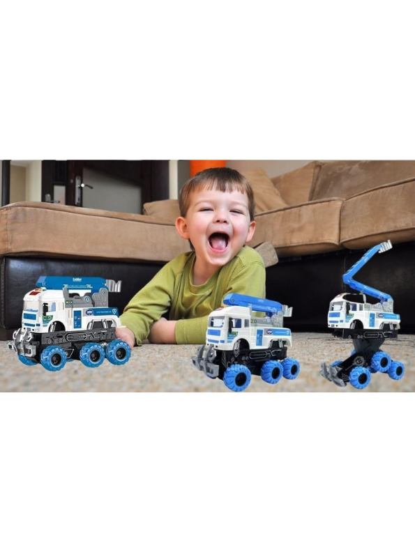 Transformation Rescue Fire Truck with Lights & Sound – Fun Collision-Deformation Toy for Kids TV4877