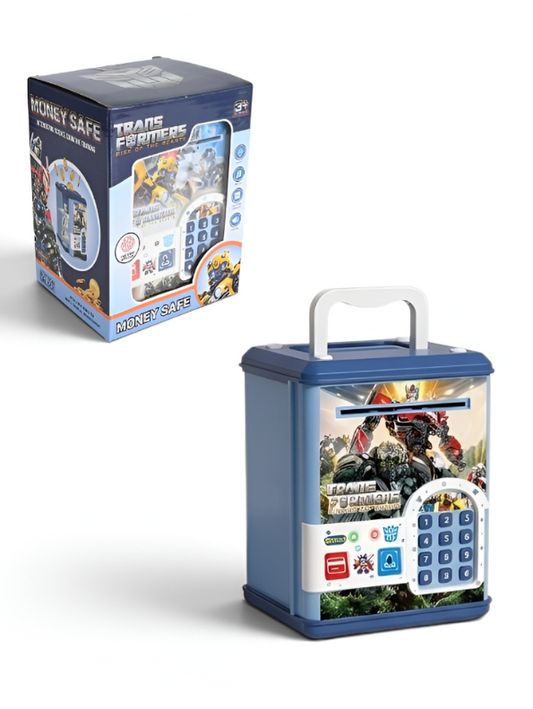 Transformers "Rise of the Beasts" Electronic Piggy Bank & Money Safe with Electronic Password Keypad & Carrying Handle – Educational Financial Savings Toy for Kids LMI14827