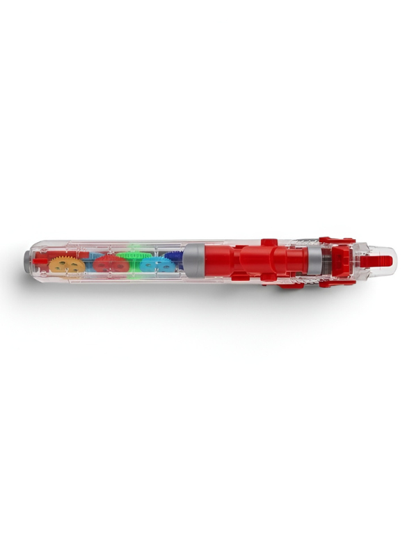 Transparent Gear Toy Gun with Flashing LED Lights, Sound Effects & Moving Gears LMI16210.