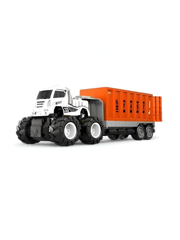 Orange - Transport Carrier – Pull Back Vehicle Truck for Kids LMI12108.