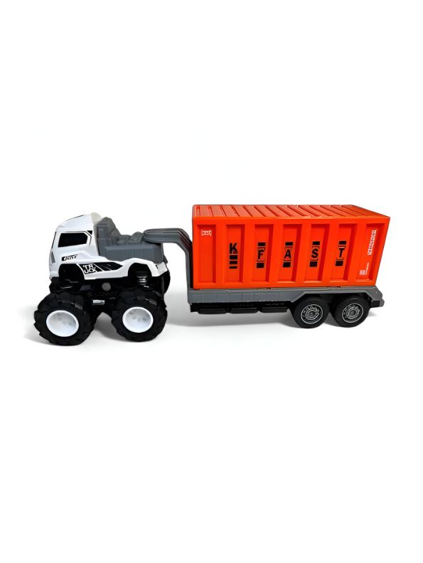 Orange - Transport Carrier – Pull Back Vehicle Truck for Kids LMI12108.
