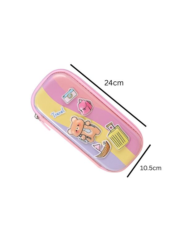 TravelBear – Cute Bear Theme Kids Pouch | Single Chain Pencil Bag NOV3986.