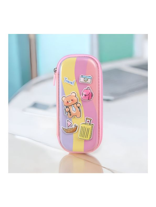 TravelBear – Cute Bear Theme Kids Pouch | Single Chain Pencil Bag NOV3986.