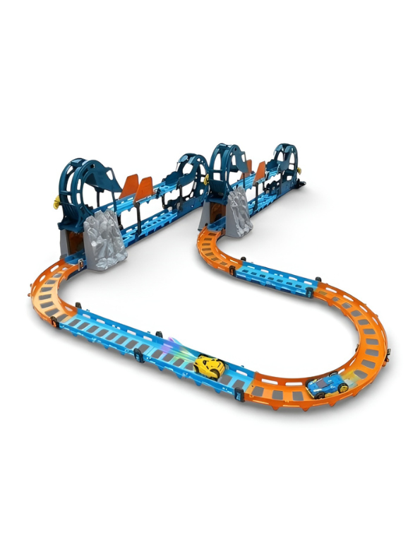 Tumbling Track Race Car Set with 360° Rotating Stunt Loops & Dual Gravity Tracks TV2148.