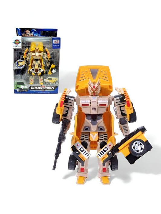Yellow - TurboBot – Transforming Robot to Car Toy | 2-in-1 Automatic Shape-Shifting Vehicle for Kids LMI15052.