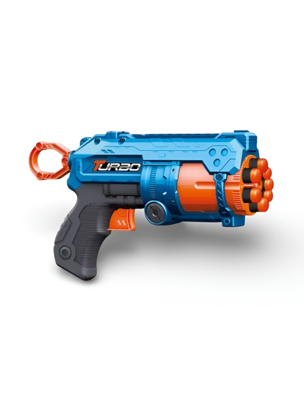 Turbo High-Velocity Foam Dart Blaster Set – Rapid Fire Toy Gun with Rotating Drum NX12659.