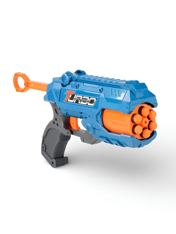 Turbo High-Velocity Foam Dart Blaster Set – Rapid Fire Toy Gun with Rotating Drum NX12659.