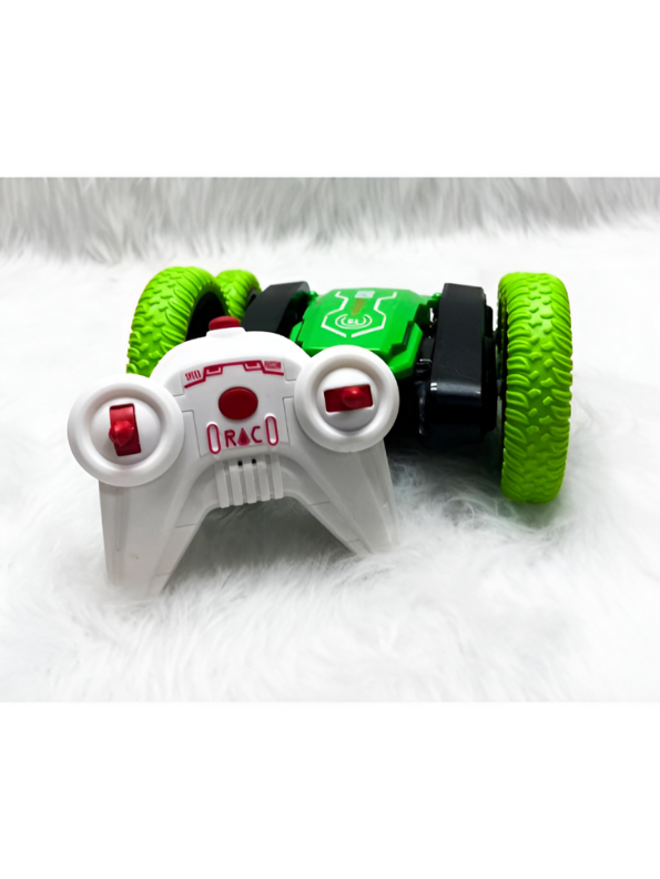 Green - Turbo Stunt Car – 360° Flip RC Car for Kids, Rechargeable Remote Control Toy Vehicle LMI15815.