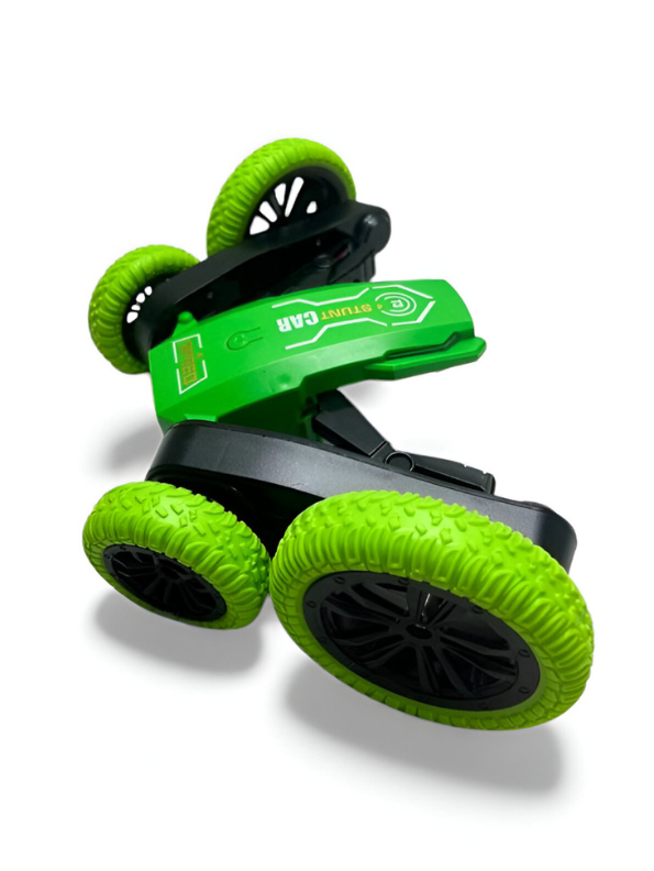Green - Turbo Stunt Car – 360° Flip RC Car for Kids, Rechargeable Remote Control Toy Vehicle LMI15815.