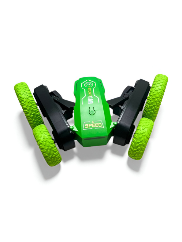 Green - Turbo Stunt Car – 360° Flip RC Car for Kids, Rechargeable Remote Control Toy Vehicle LMI15815.