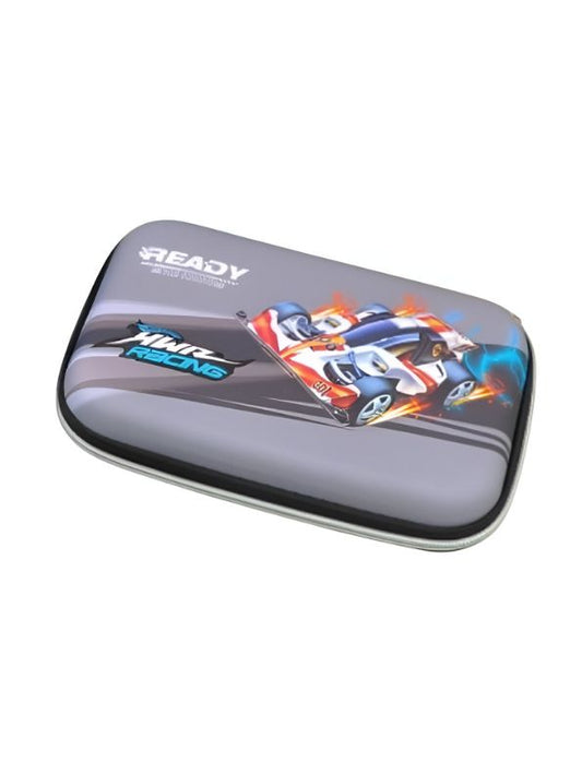 Grey - TurboVroom – Sports Car Blister Pouch for Kids | Single Chain Pencil Case | Stylish & Speedy Stationery Bag NOV8792.