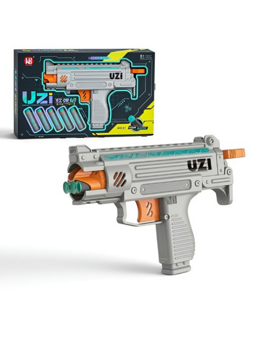 UZI Foam Dart Blaster Gun – Tactical Soft Bullet Shooter Toy with Suction Darts LMI16100