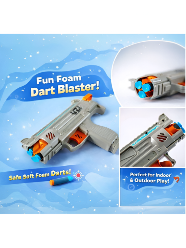 UZI Foam Dart Blaster Gun – Tactical Soft Bullet Shooter Toy with Suction Darts LMI16100