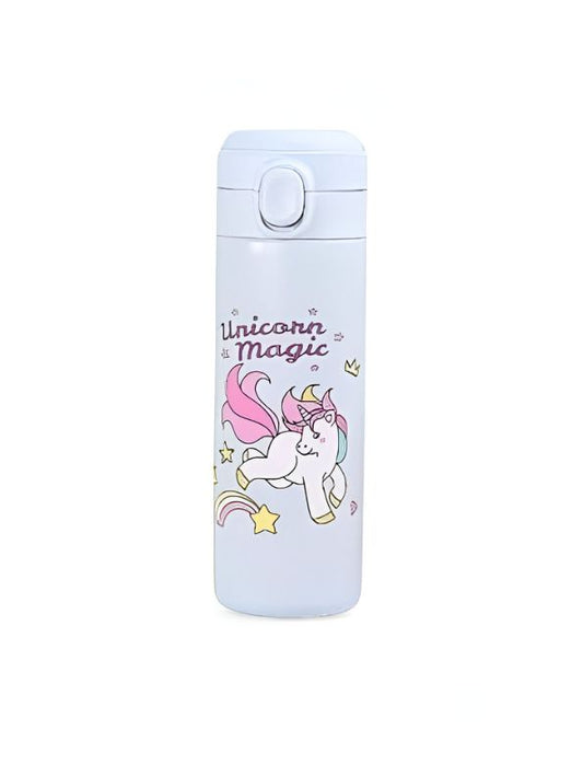 Blue - UniSip  – Unicorn Printed Vacuum Bottle 420ml Stainless Steel for Kids & Adults NOV1555.