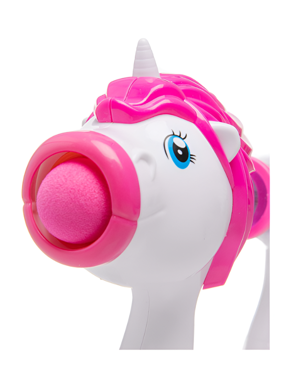 Unicorn Air Powered Rapid Fire Popper Gun Toy with 10 Soft Foam Balls for Kids LMI16918