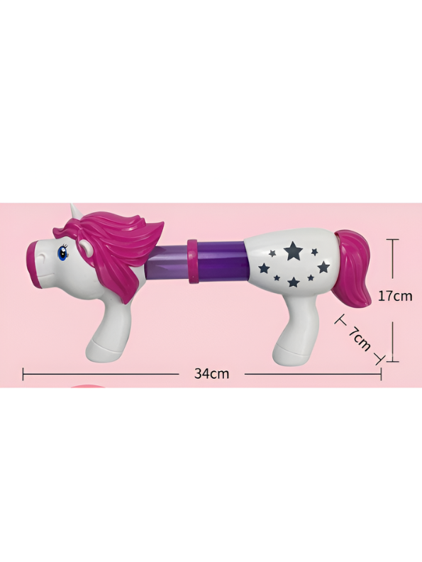 Unicorn Air Powered Rapid Fire Popper Gun Toy with 10 Soft Foam Balls for Kids LMI16918