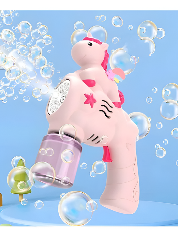 Unicorn Bubble Machine Gun Toy – Automatic Bubble Maker Blaster LMI16591.