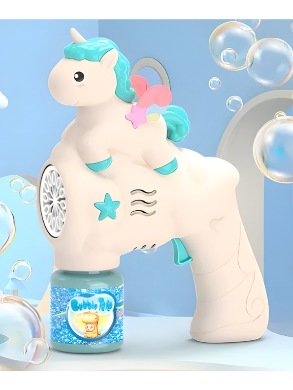 Unicorn Bubble Machine Gun Toy – Automatic Bubble Maker Blaster Turquoise LMI16591.