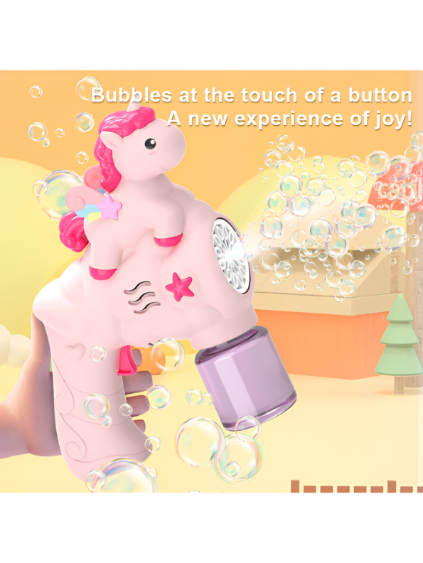 Unicorn Bubble Machine Gun Toy – Automatic Bubble Maker Blaster LMI16591.